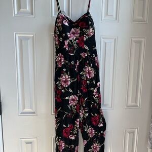 Floral Black Jumpsuit